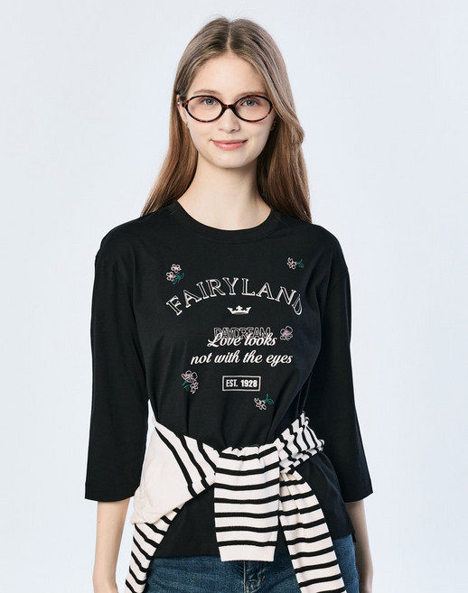 100%정품 헤지스 여성 티셔츠 카라티 출근룩 비즈니스패션 모던스타일 HSTS5B201BK