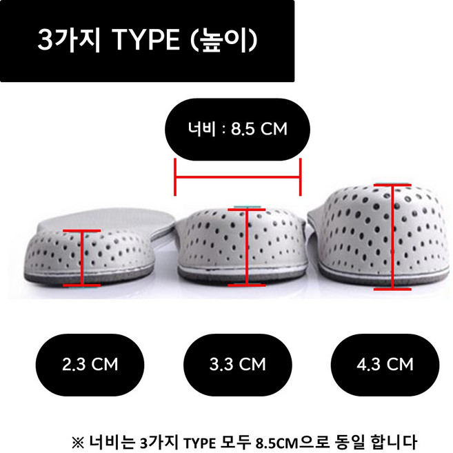 메노리폼 키높이 우레탄 전면 깔창 3cm