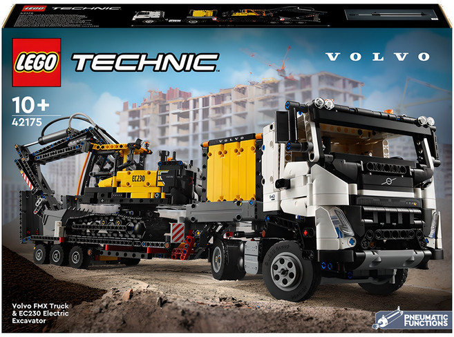 레고 테크닉 볼보 FMX 트럭 및 EC230 전기 굴착기 42175, 1개, 혼합색상