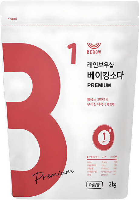 레인보우샵 베이킹소다 프리미엄, 3kg, 1개