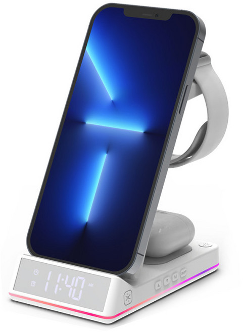 리큐엠 5IN1 15W 아이폰 고속 무선충전기 워치 에어팟, 1개