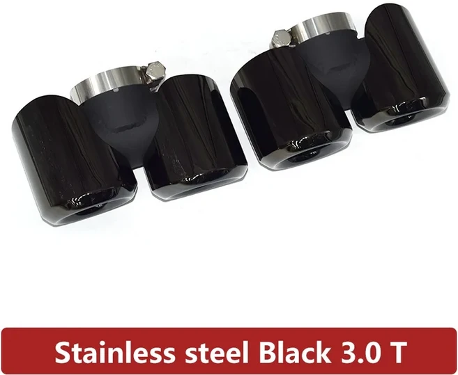 2020-2024 Land Rover Defender 90 110 2.0T 배기관 업그레이드 쿼드 케인 스퀘어 입 블랙 머플러 팁 테일, 04 Black  3.0T