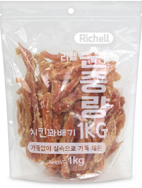 리첼 순중량 강아지 간식, 치킨꽈배기, 1kg, 1개