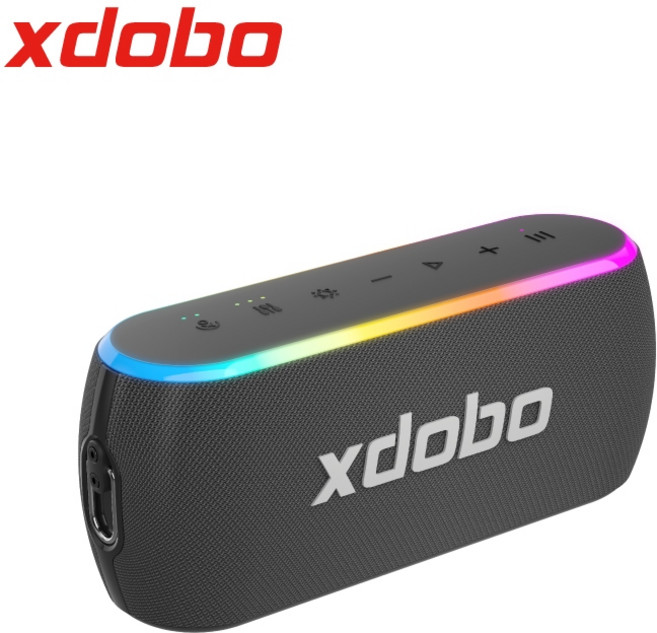 (bsmi ncc雙認證公司貨)XDOBO喜多寶X8 60w三代RGB療癒燈光重低音戶外藍牙音箱, 黑色