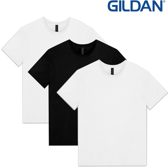 [1+1+1] 길단 소프트코튼100% 아시안핏 30수 남녀공용 라운드 무지 반팔티셔츠