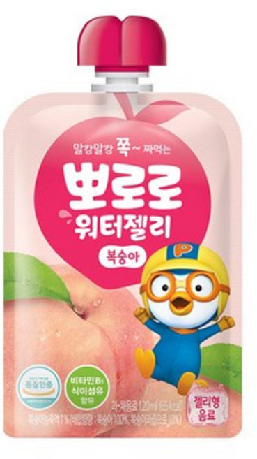 팔도 뽀로로 워터젤리 복숭아, 120ml, 10개