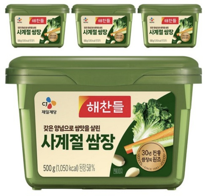 해찬들 사계절 쌈장, 500g, 4개