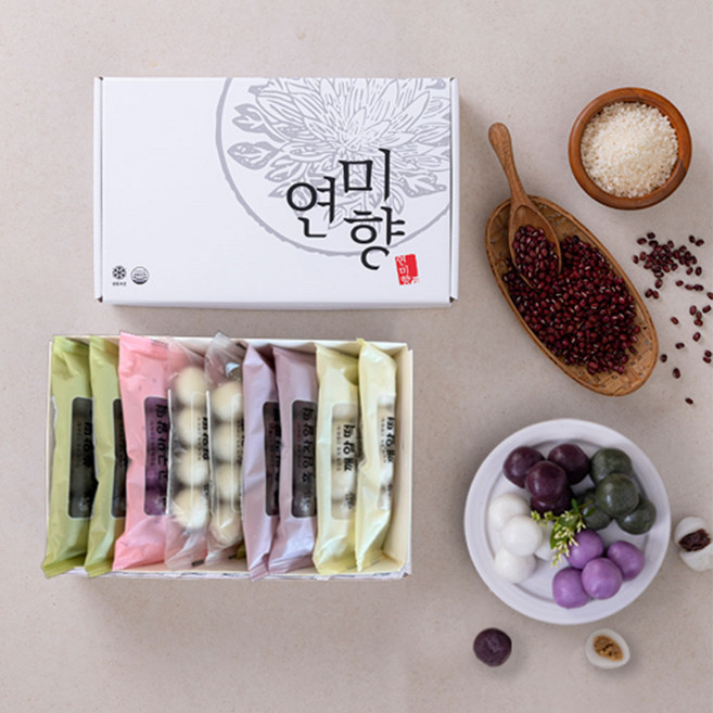 연미향 알떡5종 혼합형 18개입 / 1 440g / 방울떡 / 냉동보관 후 자연해동해도 굳지 않는 떡 / 간편하게 먹는 송편 / 식사대용 / 5가지 앙금떡, 80g, 18개