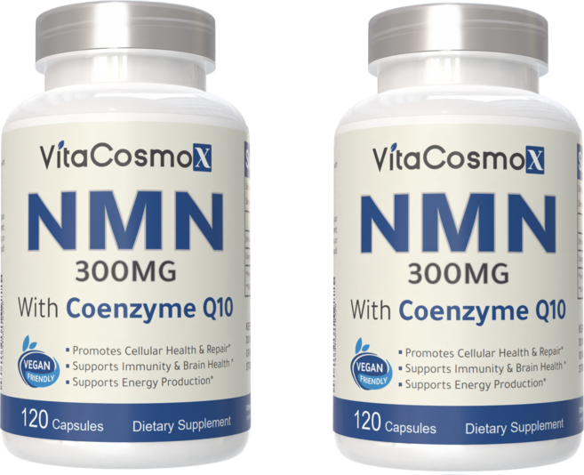 VitaCosmoX 비타코스모 식물성 NMN + 코엔자임큐텐 300mg 야채캡슐, 2개, 120정