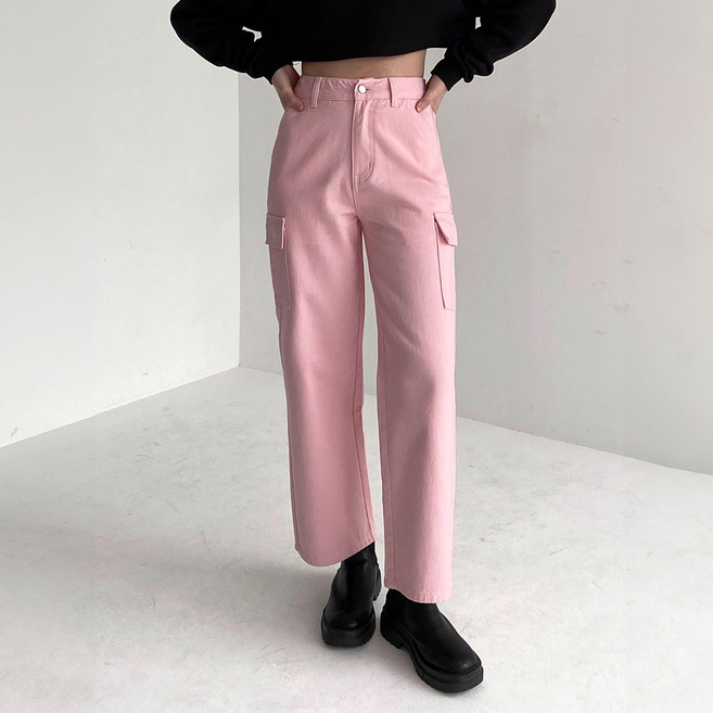 라르고비에 와이드핏 카고포켓 일자 팬츠 사계절 코튼 면바지[기장3종]