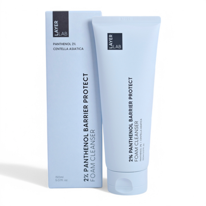 레이어랩 판테놀 약알칼리성 폼클렌저 모든 피부의 결 개선을 위한 10가지 성분, 1개, 150ml