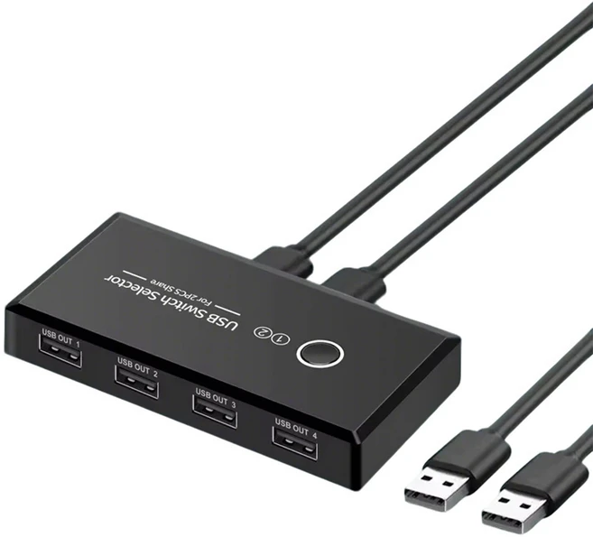 USB 3.0 스위치 셀렉터 원버튼 스위치 어댑터 2대의 컴퓨터가 PC 노트북 키보드 마우스 프린터 스캐너용 4