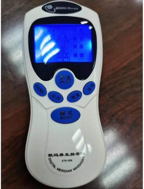 多功能數碼按摩儀 電子脈衝按摩儀, 中文藍屏幕,1拖2標配