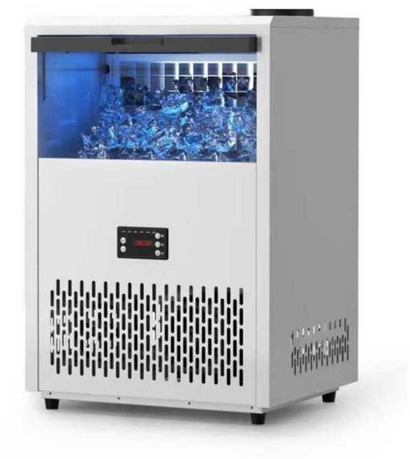 자동 제빙기 스탠드형 대형 업소용 사각 얼음 생성기, 일일 135kg 저장 20kg 제빙기