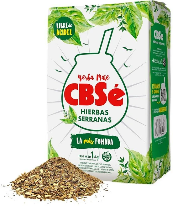 CBSe Hierbas Serranas – 산 허브가 함유된 잎 예르바 마테차 천연 카페인 글루텐 프리 1kg(2.2파운드), CBSe Hierbas Serranas Yerba Ma - 쿠팡