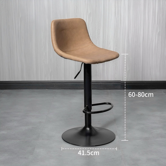 席雅升降吧檯椅 加大座面 簡約風 ig網紅風 酒吧椅 高腳椅 升降椅, 棕色, 1件