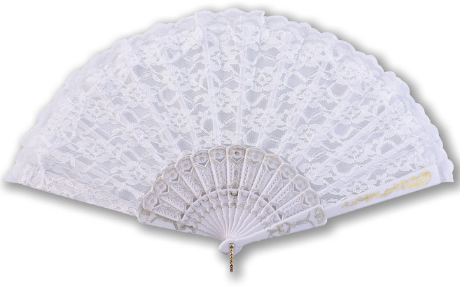 도담 레이스 흰 검 빨 부채, 백색, 1개