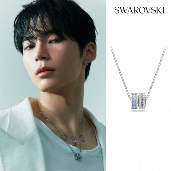[스와로브스키] [성한빈 착용][/본사정품] Connexus 블루 로듐 목걸이 5690042