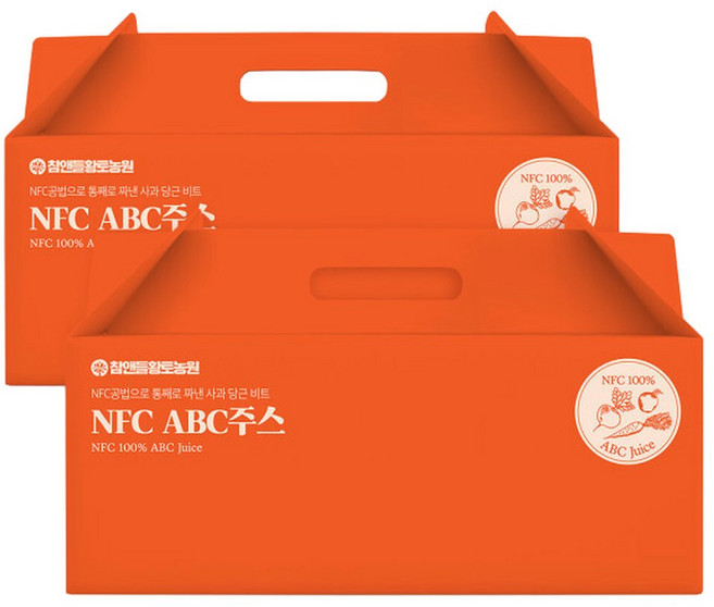 NFC착즙 ABC주스 원액 사과당근비트 30포 2박스(총60포)/스타배송, 30ml
