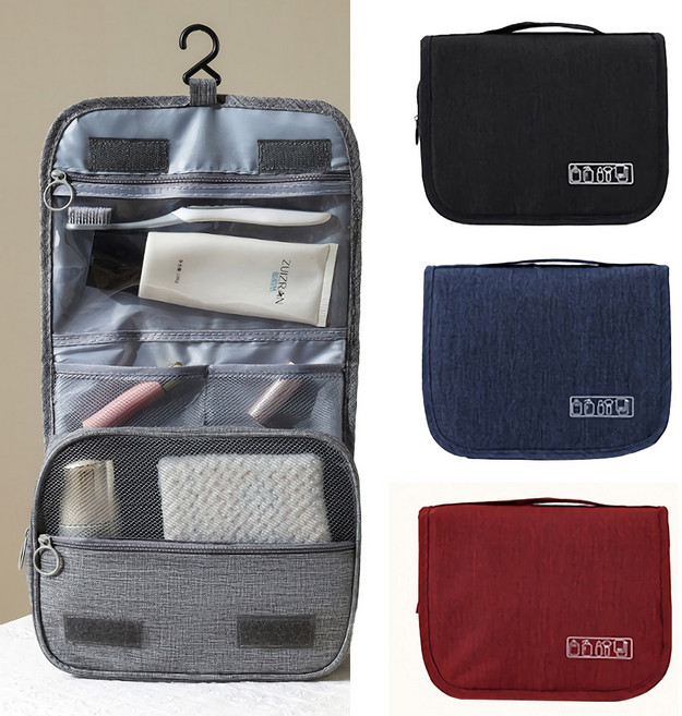세면파우치 패브릭 벽걸이 방수파우치 여행용 세면백 압축파우치 워시백