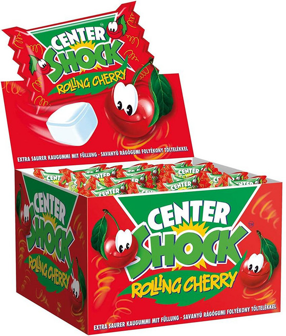 독일 센터쇼크 Center Shock Rolling Cherry 강한 신맛 엑스트라 사워 롤링 체리 츄잉껌 100개입, 4개, 400g