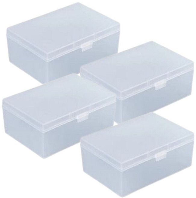 BenF Case 무양통 반투명 포토카드 보관함 플라스틱 포카 보관 정리함 수납함 수납 상자 탑로더 케이스 포카통 도무송, 4개, 화이트