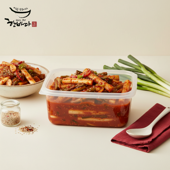 다반필 한입아삭 키토산 대파김치 용기형, 1개, 1.2kg