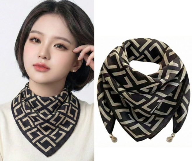 여성 자석 쁘띠 스카프 가을 겨울 중년 패션 데일리 머플러