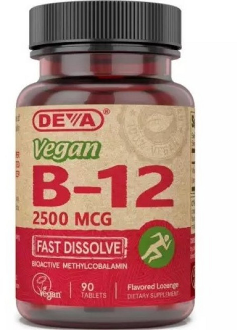 Deva 素食B12 2500mcg錠, 90顆, 1個