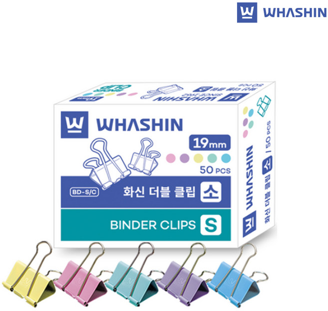 화신 더블클립 파스텔 컬러믹스, 소형, 50개입, 10개