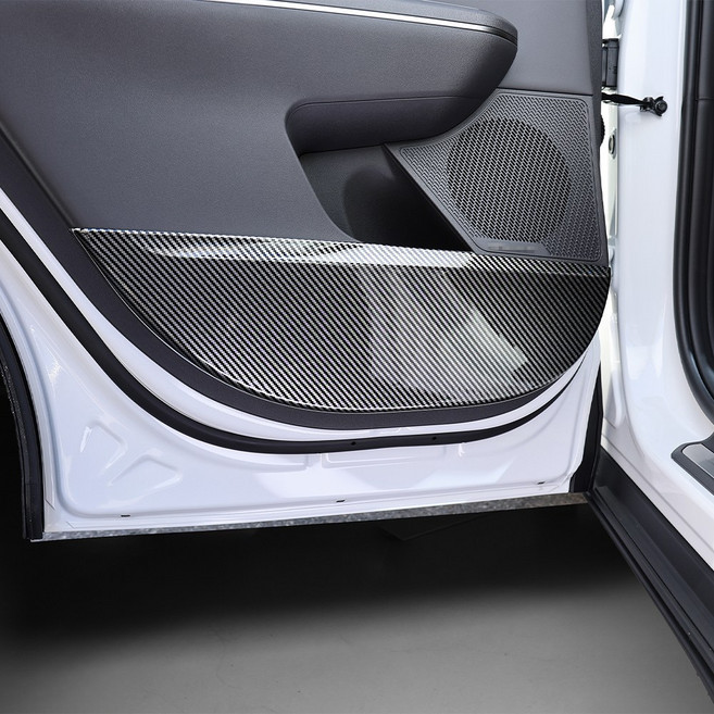 유투카 호환 EV5 도어커버 튜닝 용품 카본 몰딩 실내 기스방지 커버, 2열 [유광카본 2P], 기타