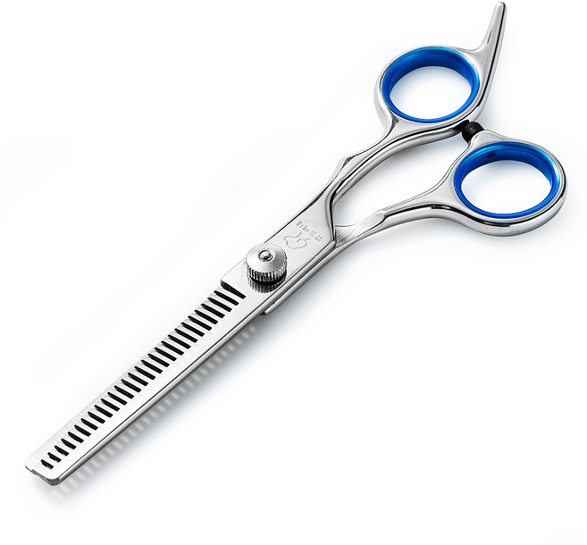 애견미용사가 추천하는 밤돌이네 틴닝가위 6인치 숱가위 애견미용가위 가정용, 1개, 블루링