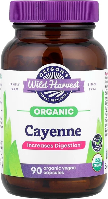 Oregon's Wild Harvest Cayenne 90 Vegan Capsules 500 mg per Capsule, 1개 - 쿠팡