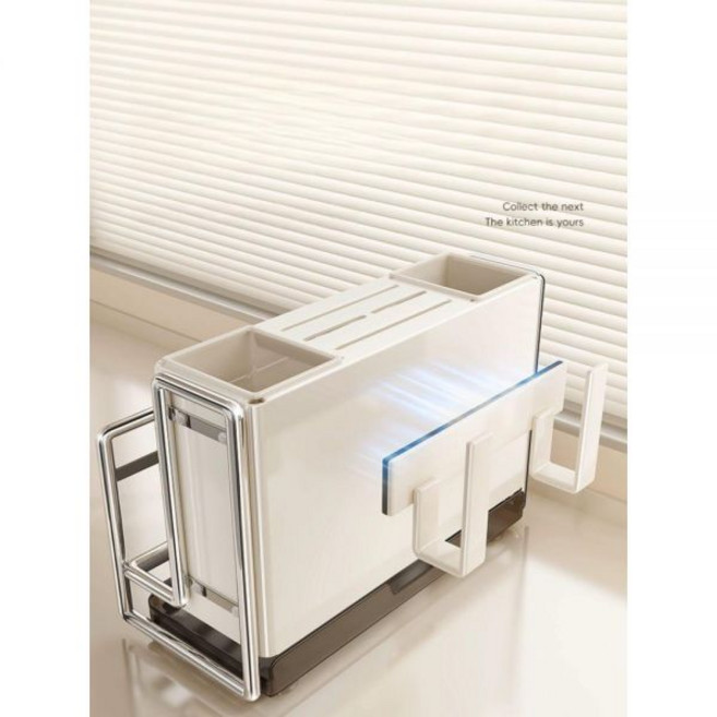 수저 살균기 식기 칼소독기 세트 자외선 그릇 수저살균기, 칼꽂이+도마홀더 크림화이트 A