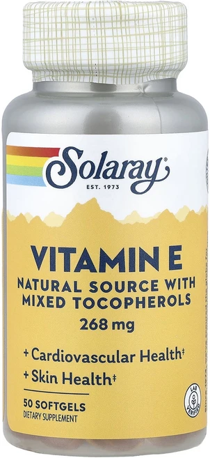Solaray 비타민E 268mg 소프트젤 50정, 1개 - 쿠팡