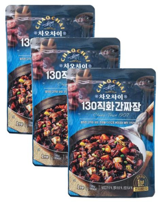 차오차이 130직화간짜장 180g 3개, 5세트