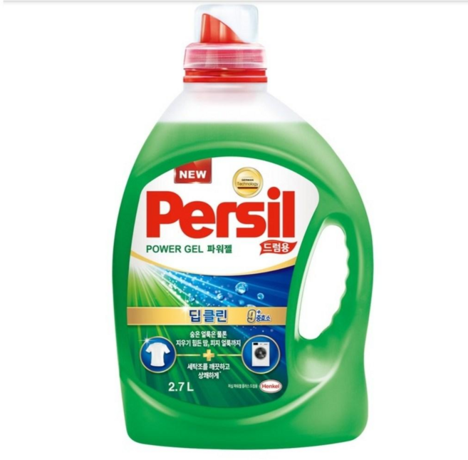 퍼실 파워젤 드럼용 액상세제 본품, 2.7L, 8개