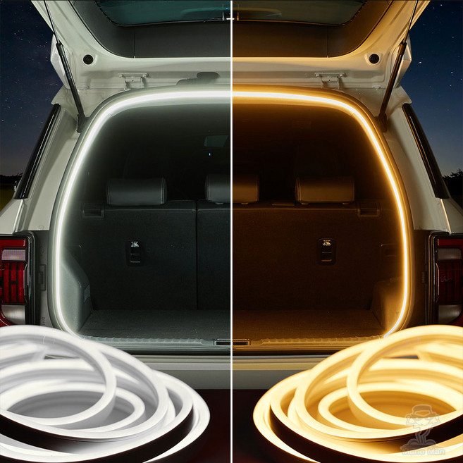 메이튼식빵등 차박 무드등 면발광 LED트렁크등 5M, 윔화이트+스위치깜박이, 1개