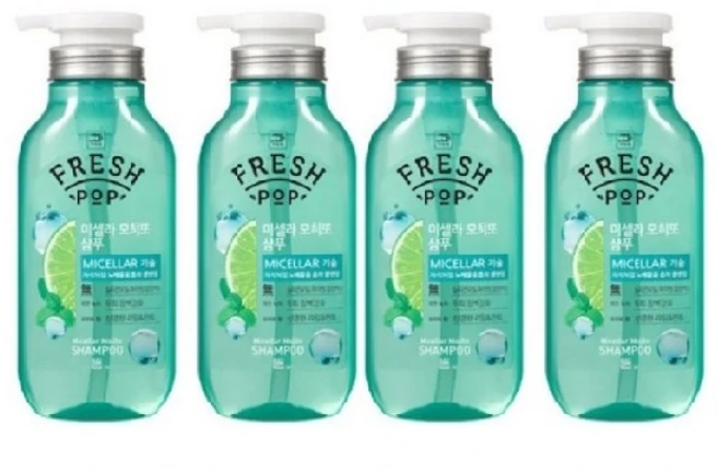 프레시팝 미셀라 그린 허브 레시피 샴푸 모히또, 500ml, 4개 - 쿠팡