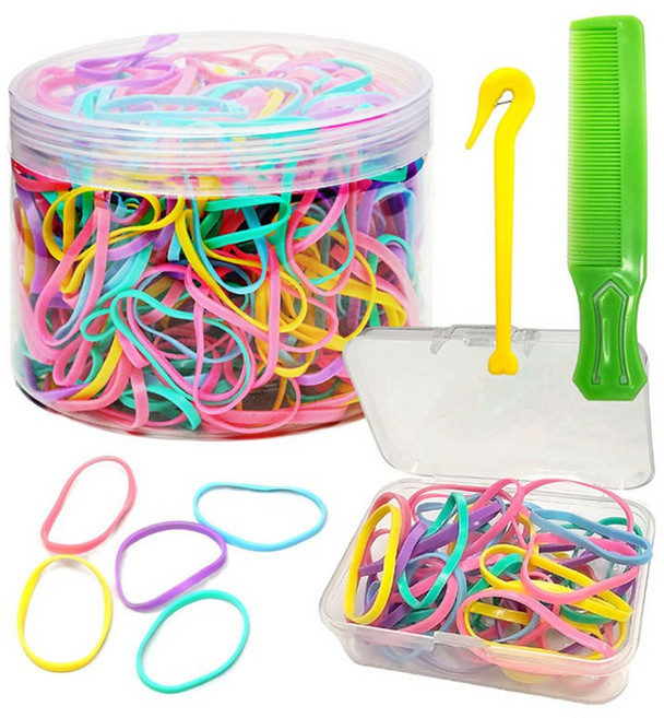 이쁨달다 여아용 간편보관 최애 고무줄 + 원형 케이스 + 사각 케이스 + 이지컷 + 포켓빗 세트 RK201