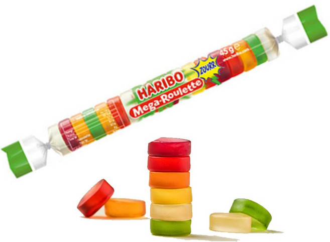 하리보 메가룰렛 사우어 젤리, 45g, 12개