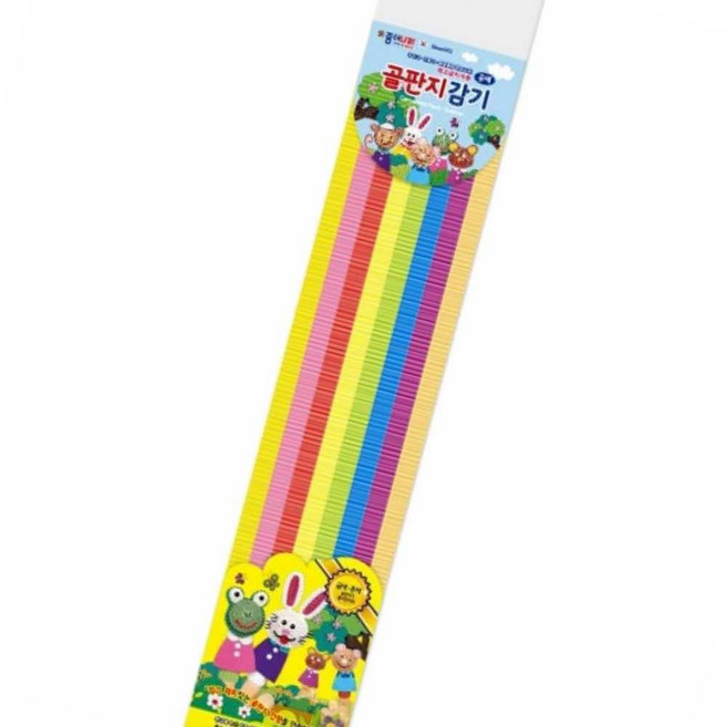 on온가지몰 종이나라3000 골판지 감기공예 동물 10색 32매 1.3cmx50cm 1개입 줄골판지