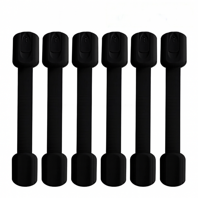 소소무역 안전잠금장치 서랍 잠금락, 블랙, 6개