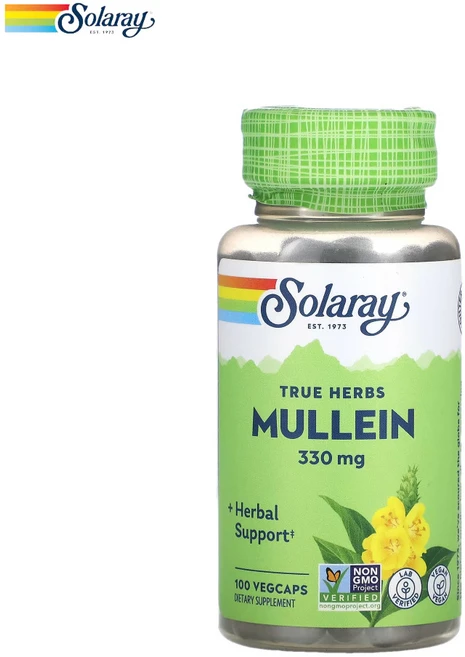 솔라레이 Solaray 멀레인 뮬레인 뮤레인 물레인 Mullein 330mg 100캡슐, 1개 - 쿠팡
