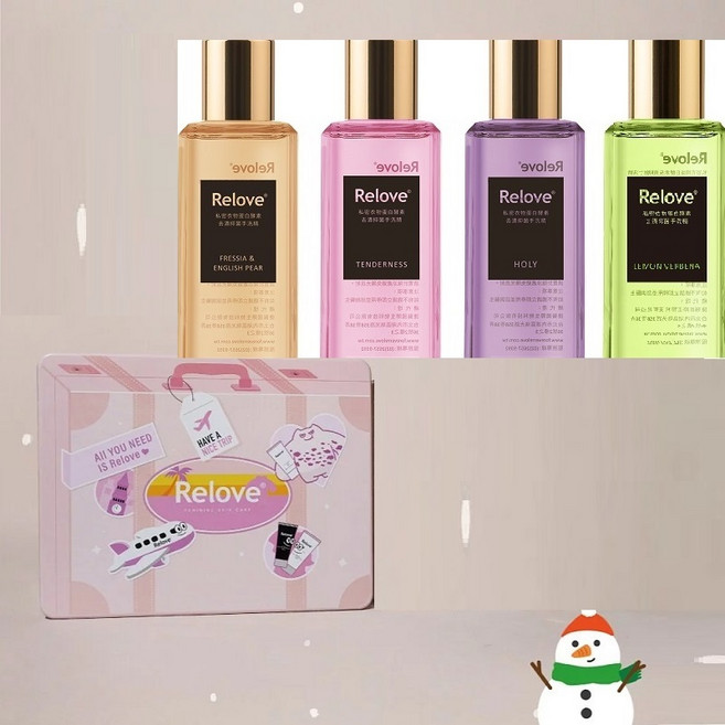 Relove 限定聖誕禮盒組 蛋白酵素去漬手洗精 4入 鐵製禮盒, 1個