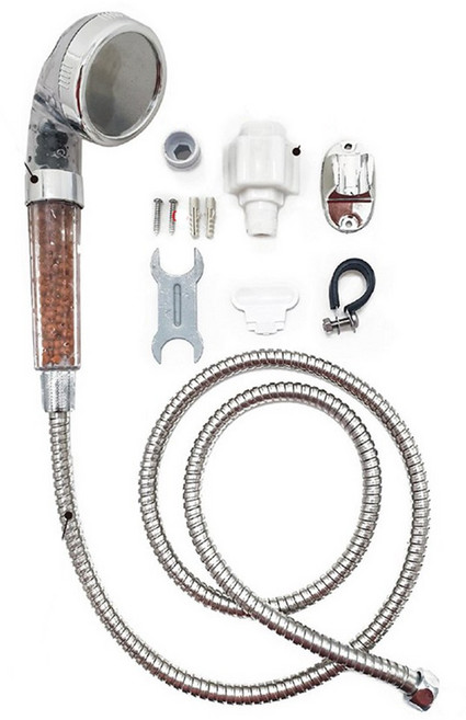 전기 순간온수기 싱크대 세면대 화장실 가정용 사무실 미니 소형 온수기, 수도꼭지형_연결용_샤워기세트