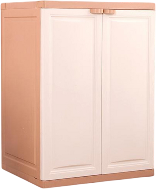 簡約雙門儲物櫃 附隔層, 卡其