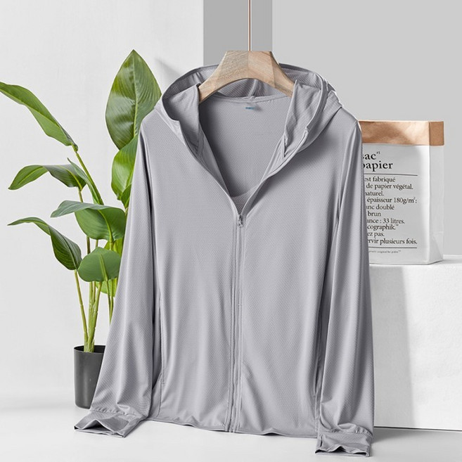 某蕉 戶外冰絲防曬衣女夏季防紫外線防曬服 透氣帽簷可拆卸