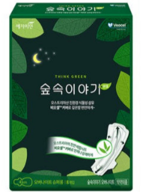 예지미인 숲속이야기 비오셀 생리대 날개형, 8개입, 120개