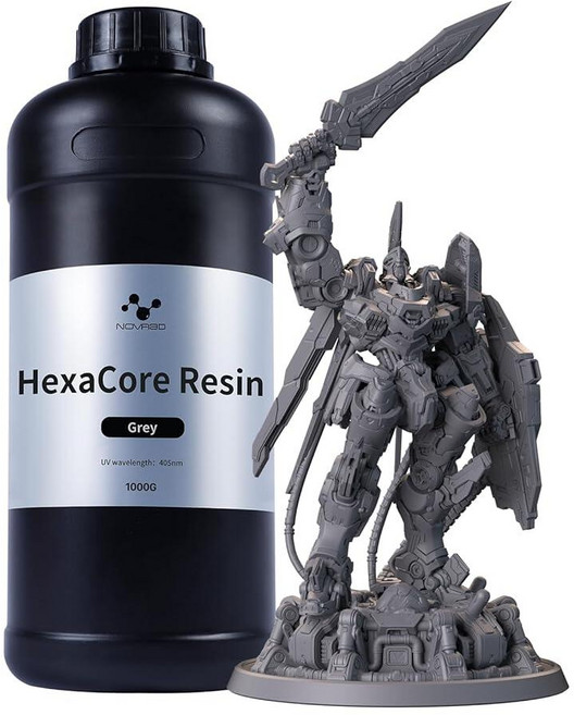 NOVA3D HexaCore 레진 — 405nm 고정밀 3D 수지 균형 잡힌 낮은 수축 및 높은 인성 (그레이 1kg)